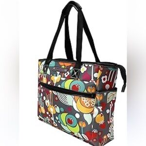 Lily Bloom Large Capacity Floral Satchel Tote Purse colorful